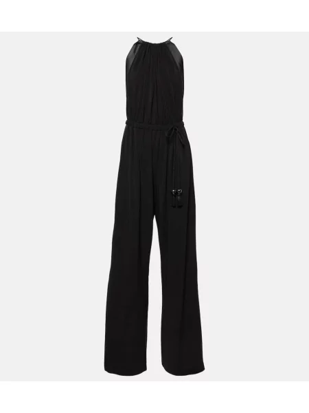 Satenast kombinezon Max Mara črna