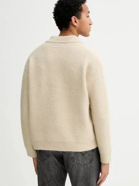 Svetr s příměsí vlny Calvin Klein béžová
