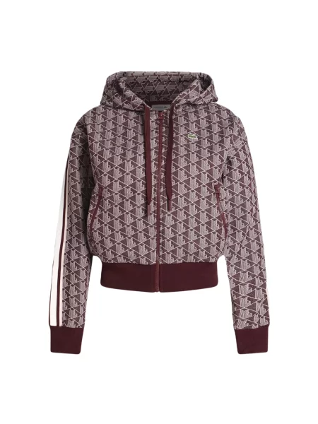 Bluza z kapturem Lacoste z kapturem brązowa
