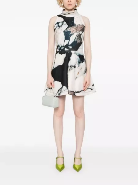Rochie mini Roberto Cavalli cu imagine alb
