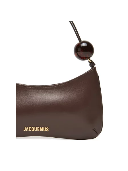 Δερμάτινη τσάντα Jacquemus καφέ