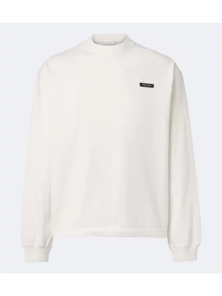 Tricou Prada din jerseu alb