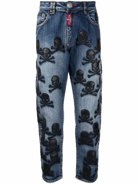 Blugi conici Philipp Plein conici albastru