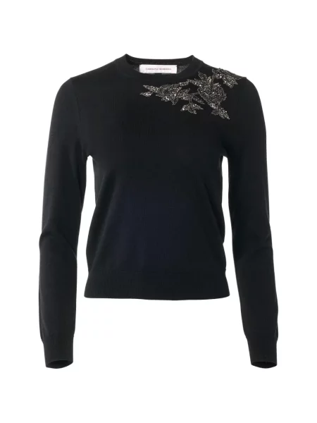 Pulover Carolina Herrera cu model floral negru