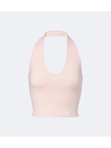 Top Norba cu gât halter roz