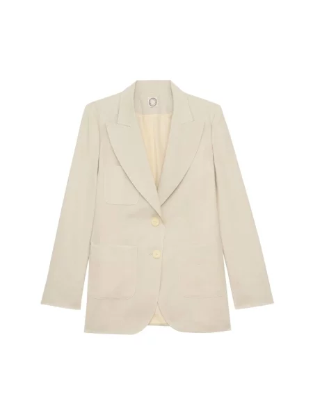 Lniana marynarka Ines De La Fressange Paris beżowa