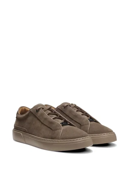 Sneakerși Boss din piele de căprioară maro