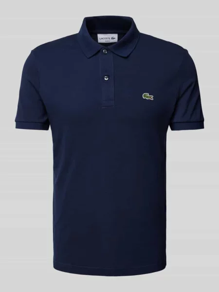 Koszulka polo o kroju slim fit z czystej bawełny Lacoste niebieska