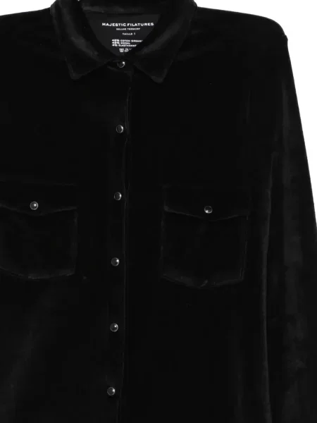 Cămașă Majestic Filatures de catifea negru