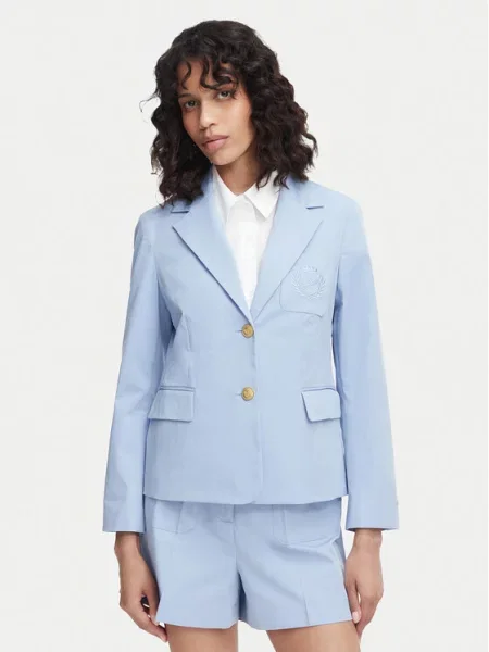 Tommy Hilfiger jednoredni sako za žene s pamukom plava