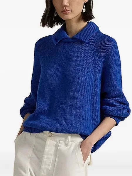 Ochelari de soare Polo Ralph Lauren din piele de căprioară cu imagine de costum albastru