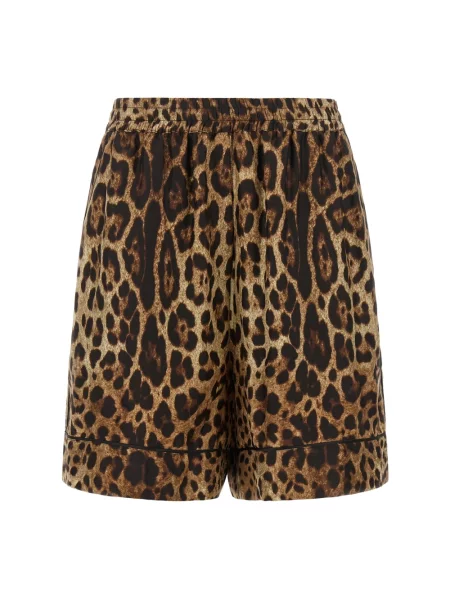 Szorty Dolce And Gabbana z nadrukiem zwierzęcym brązowe