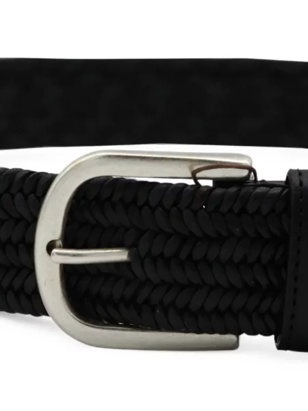 Cu centură curea Canali din piele negru