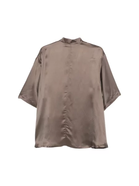 Koszula z krótkim rękawem Emporio Armani z krótkim rękawem brązowa