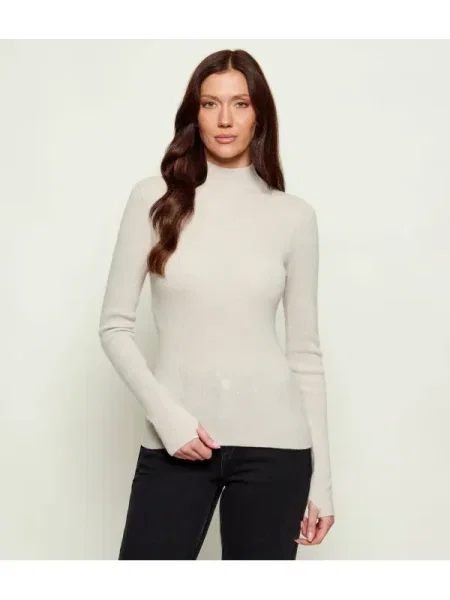 Pulover Marciano Guess cu guler înalt bej