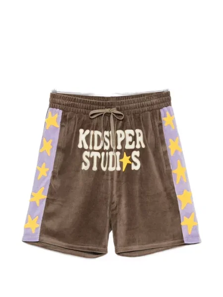 Pantaloni scurți Kidsuper cu autograf maro