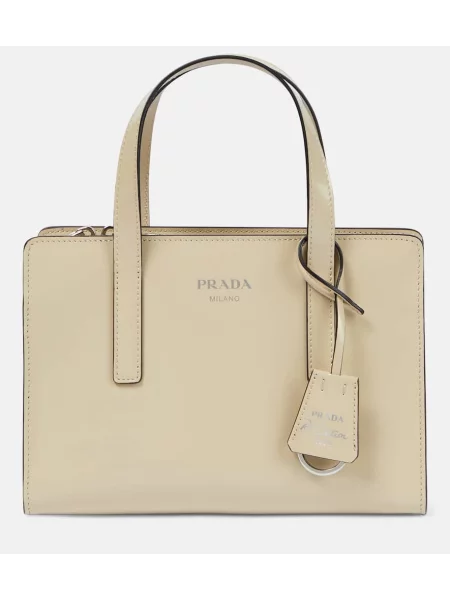 Geanta de piele Prada din piele bej