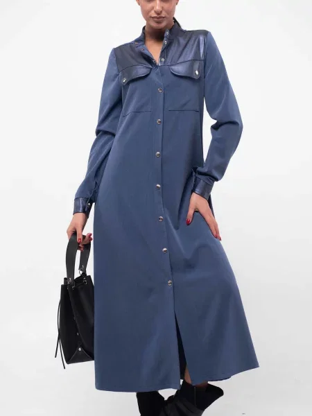 Сукня міді RiMari джинс штучна шкіра