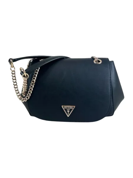 Lniana torebka Guess czarna