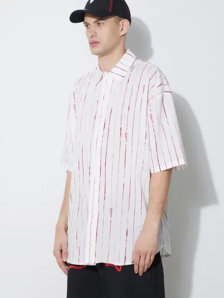 Сорочка Marcelo Burlon County Pinstripes Over Shirt relaxed класичний комір білий