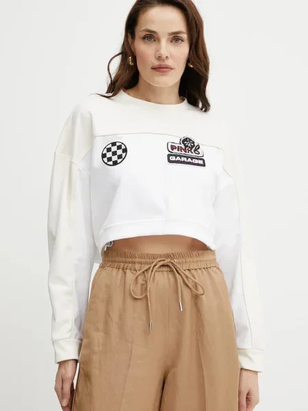 Pinko Pulóver CONRAD | Cropped Fit fehér