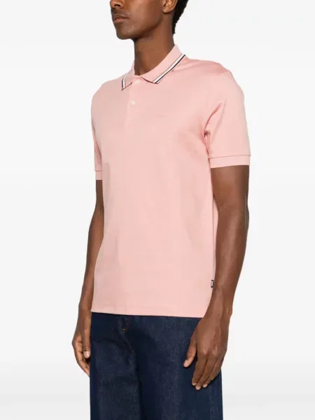 Tricou polo Boss cu autograf roz