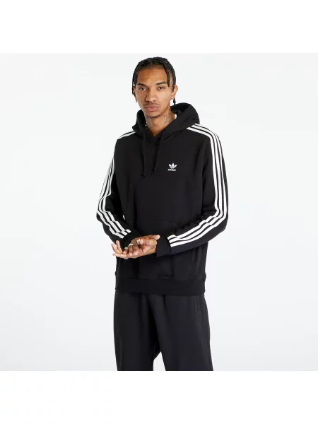 Adidas Bluzy Mężczyzna Czarny S Stripes Bluza Czarno-Biała Długi Rękaw biała