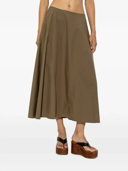 Fustă Tory Burch din poplin verde