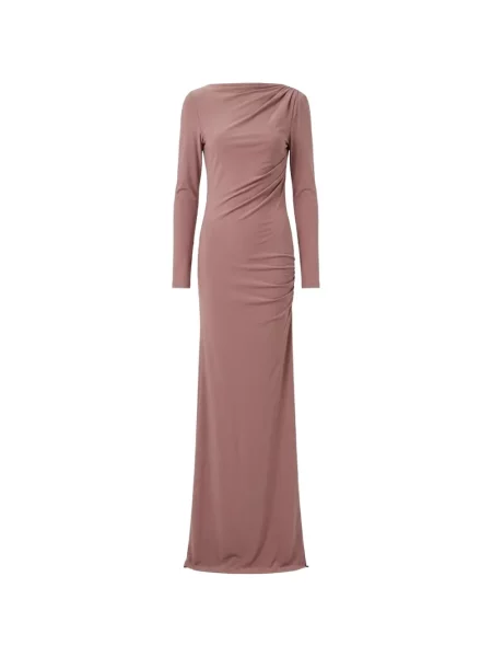 Rochie maxi The Andamane cu volane roz