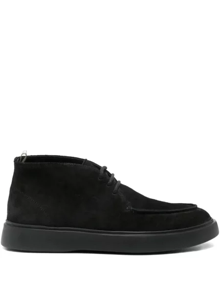 Botine Officine Creative cu șireturi din piele de căprioară negru