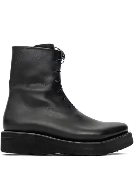 Botine Devoa cu șireturi din dantelă biker negru