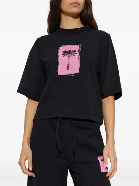 Tricou Palm Angels cu imagine negru