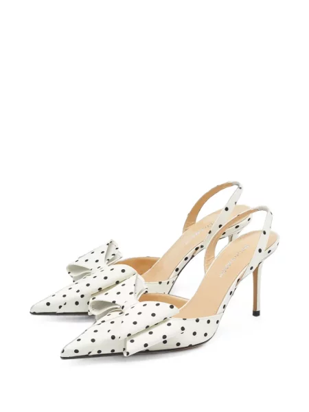 Pantofi cu toc Mach & Mach cu funde slingback alb