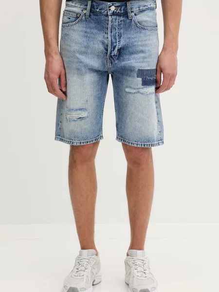 Tommy Jeans šortky pánske rifľové modrá