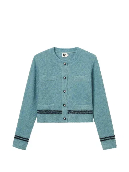 Bouclé cardigan B+ab cu dungi albastru