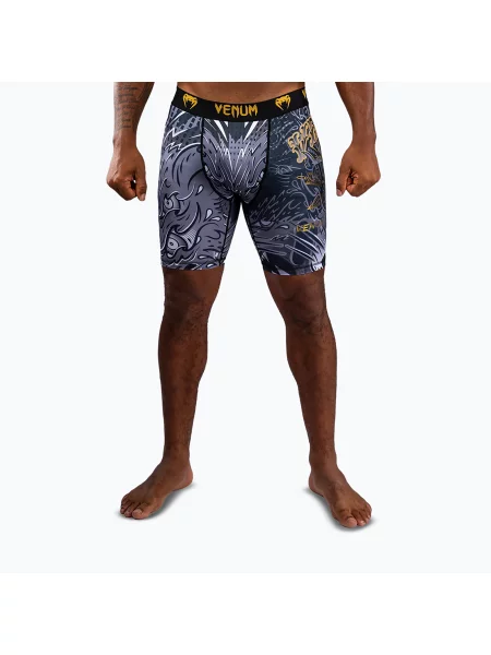 Pantaloni scurți de antrenament pentru bărbați Venum Wolf Attack Vale Tudo Shorts black/grey negru