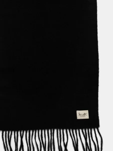 Шерстяной однотонный шарф My Alpaca черный