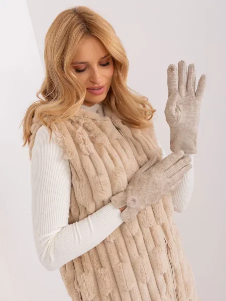 Mănuși Fashionhunters bej