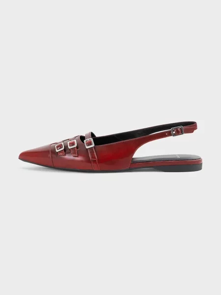 Vagabond Shoemakers baleriny skórzane HERMINE z odkrytą piętą czerwony