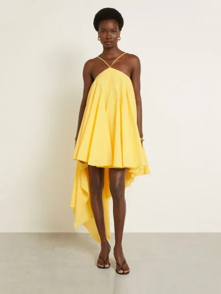 Jacquemus Sukienka La Robe Triangle Courte gelb żółta