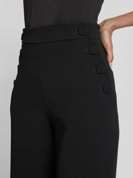 Spodnie lniane z szeroką nogawką i elastycznym pasem model ‘MINNIE’ Max Mara Studio białe
