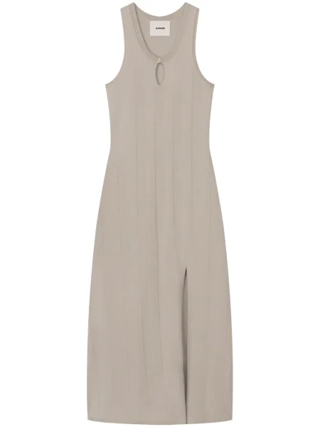 Sukienka midi áeron do kolan z rozcieciem garniturowa