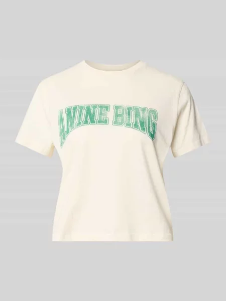T-shirt o kroju regular fit z czystej bawełny Anine Bing biała