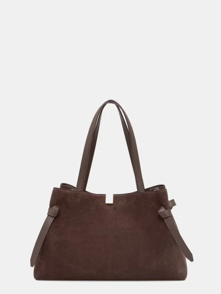 Yuzefi torebka zamszowa GYOZA TOTE brązowa