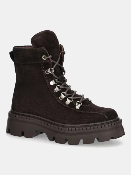 Answear.LAB bocanci din piele intoarsa cu platforma maro