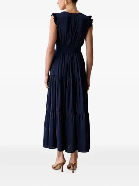 Rochie maxi Morgan cu volane albastru