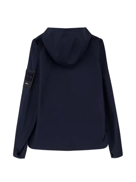Geacă Stone Island cu glugă cu strasuri albastru
