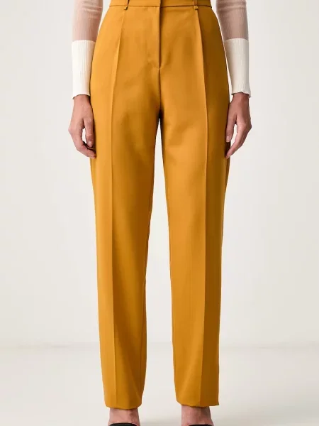 Elisabetta Franchi pantaloni pentru femei cu lână galben
