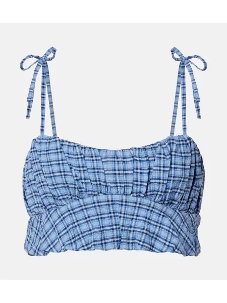 Top Faithfull w kratę niebieski