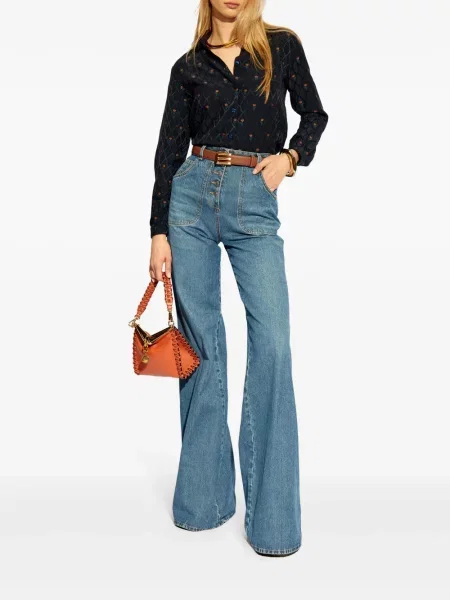 Cămașă Etro cu model floral albastru